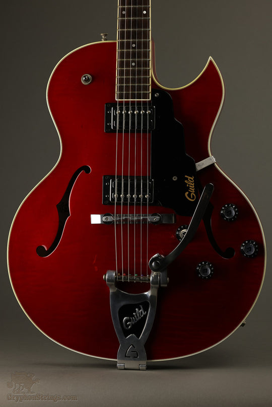 2001 Guild Starfire III Red Transparent Hollow Body Electric Guitar Used