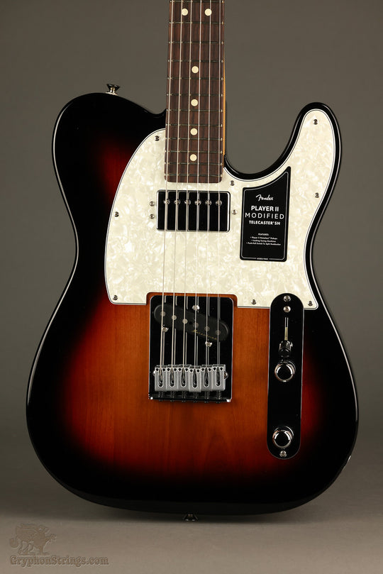 Fender Player II Modified Telecaster® SH, Rosewood Fingerboard, 3 Tone Sunburst - New