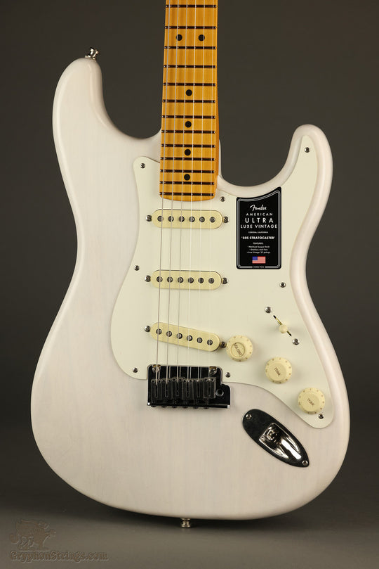 Fender American Ultra Luxe '50s Stratocaster®, Maple Fingerboard, White Blonde - New