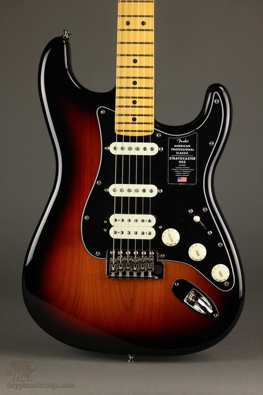 Fender American Professional Classic Stratocaster® HSS, Maple Fingerboard, 3-Color Sunburst - New