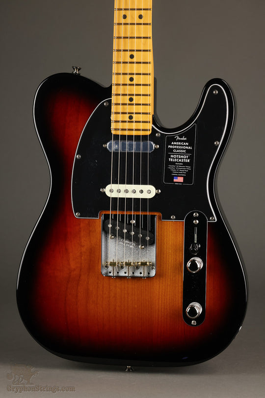Fender American Professional Classic HotShot Telecaster® SSS, Maple Fingerboard, 3-Color Sunburst - New