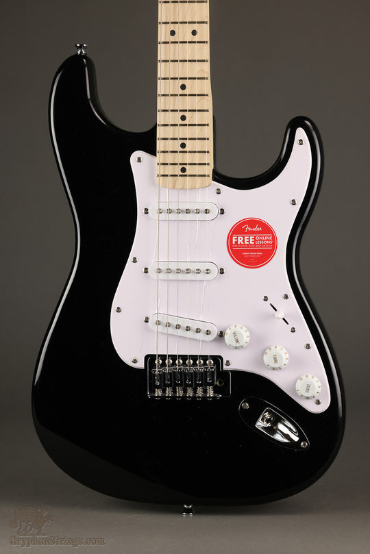 Squier Sonic® Stratocaster®, Maple Fingerboard, White Pickguard, Black - New
