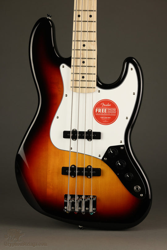 Squier Affinity Series® Jazz Bass®, Maple Fingerboard, White Pickguard, 3-Color Sunburst - New