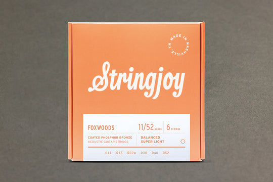 Stringjoy Foxwoods | Super Light Gauge (11-52) Coated Phosphor Bronze Acoustic Guitar Strings