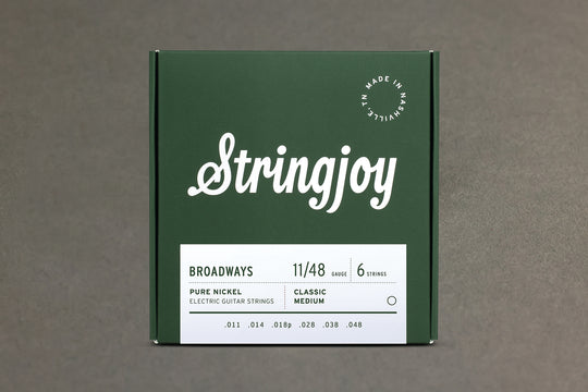 Stringjoy Broadways | Classic Medium Gauge (11-48) Pure Nickel Electric Guitar Strings