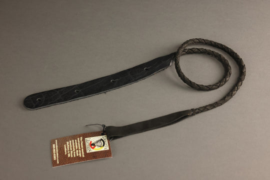 Lakota Leathers Mandolin Straps - Braided Round, Black, 43"