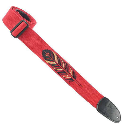 COTTON SERIES  EMBROIDERED FEATHER RED