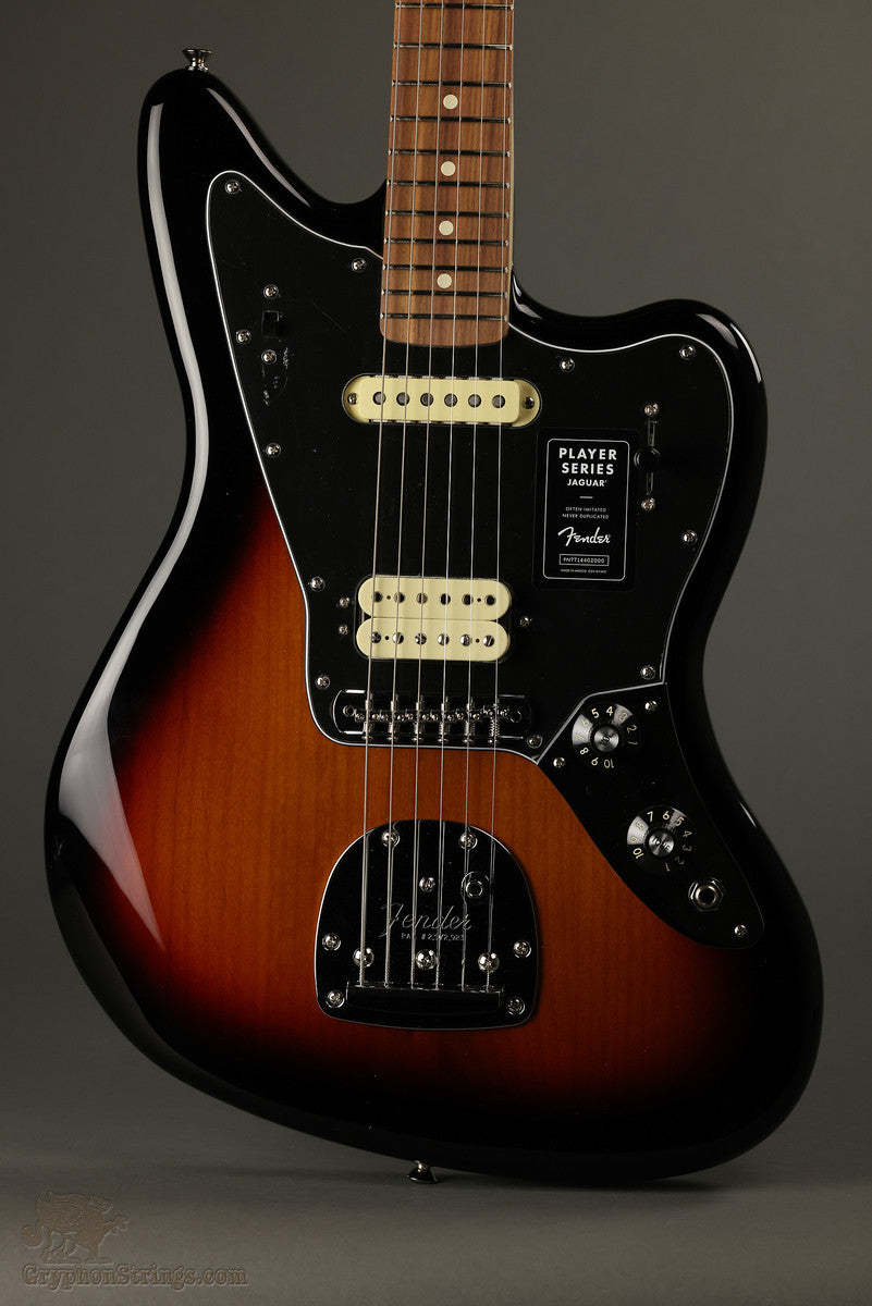 Fender Player Jaguar®, Pau Ferro Fingerboard, 3 Color Sunburst New